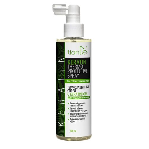 Termoochranný sprej s keratínom pre farbené vlasy 200 ml | tianDe